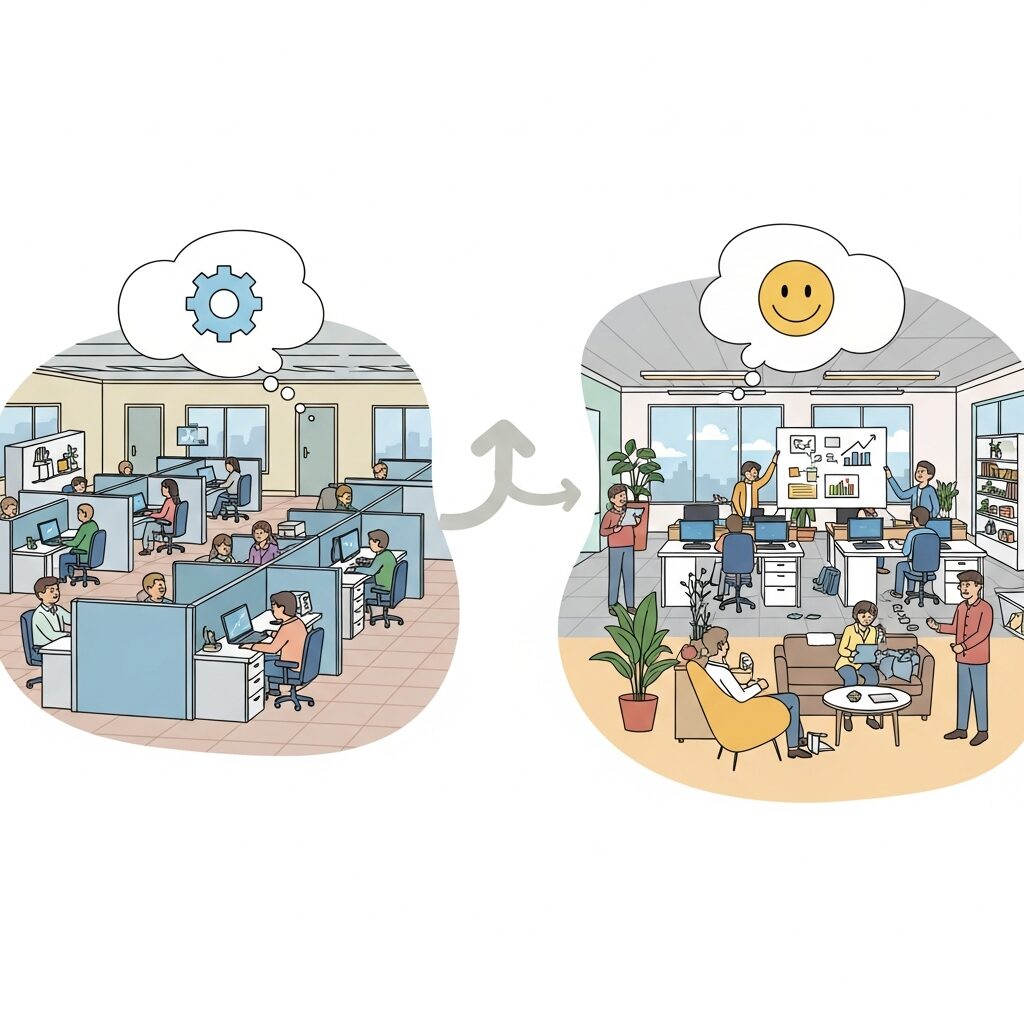 オフィスはなぜ「労働の場」から「体験の場」へ進化したのか のイメージ