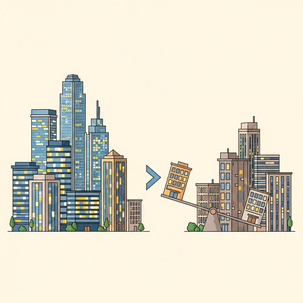 都市・不動産市場の変化とオフィス二極化の実態 のイメージ