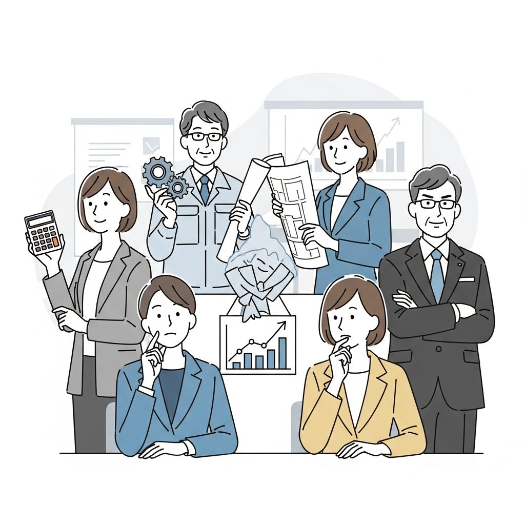 日本企業に存在する主要ステークホルダーのペルソナ のイメージ