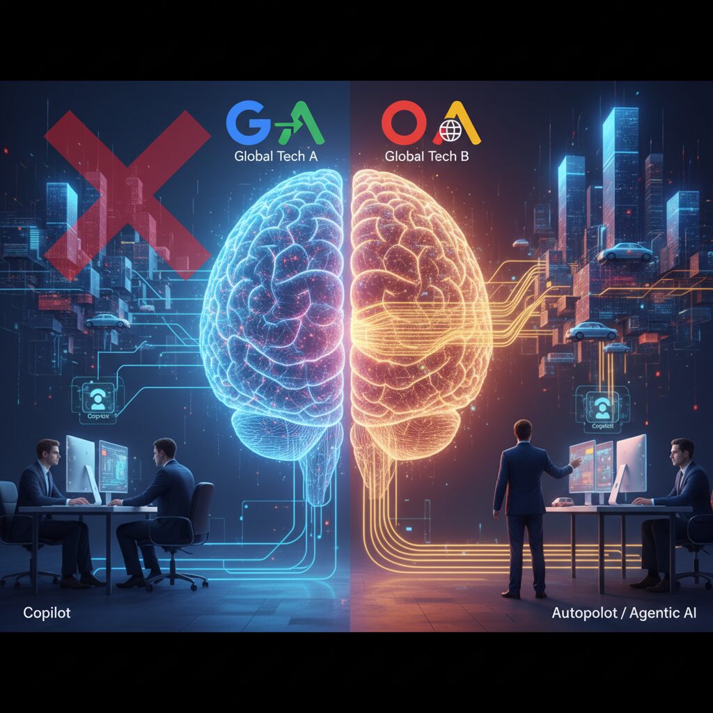 グローバルテック企業に見るエージェント戦略の違い のイメージ