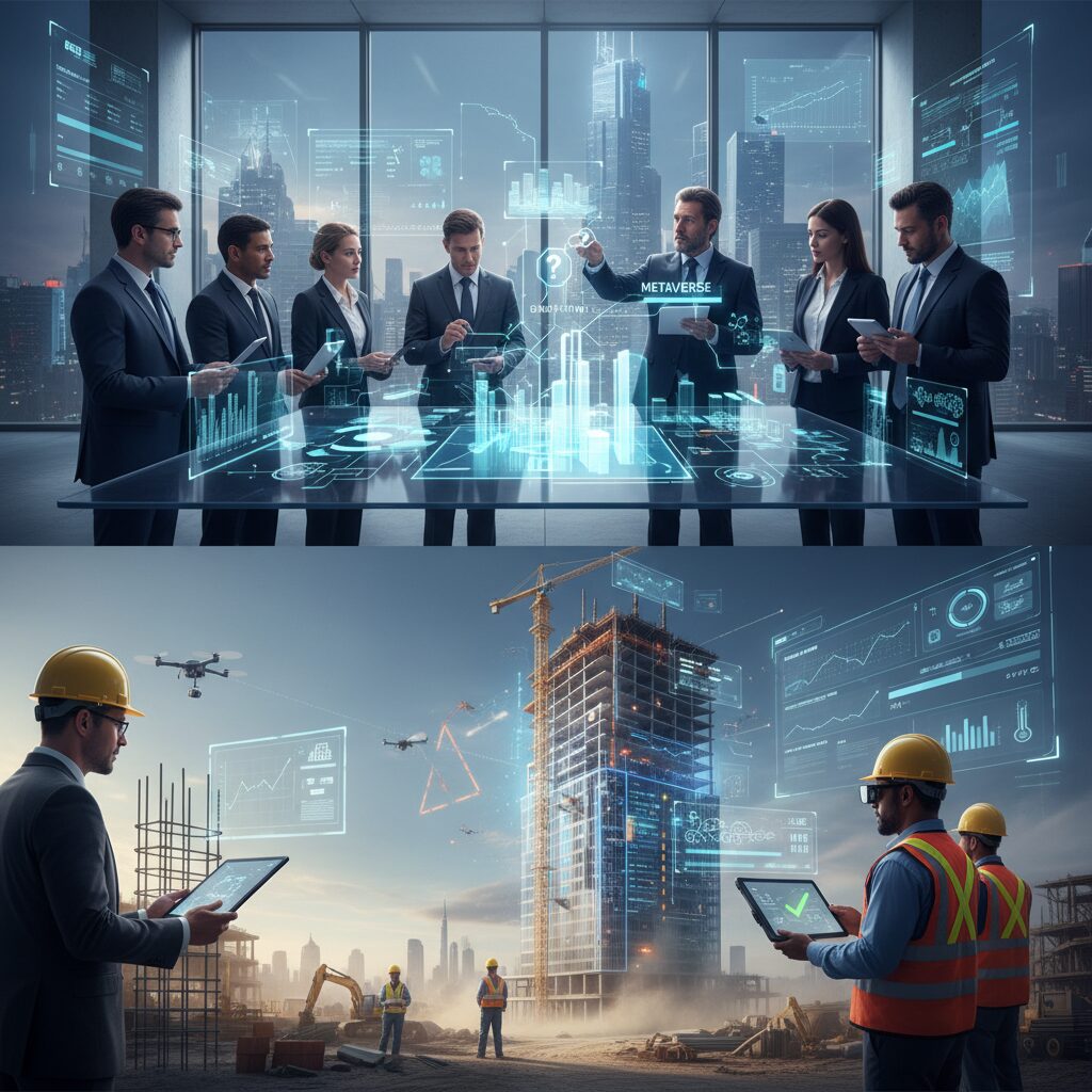 建設業界におけるデジタルツイン活用と現場DXの進展 のイメージ